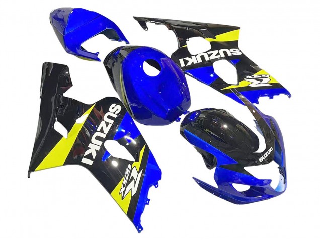 2004-2005 Suzuki GSXR 600 / GSXR 750 Motorcycle Fairings - Blue Yellow Black