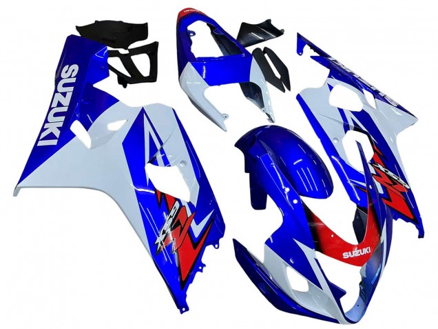 2004-2005 Suzuki GSXR 600 / GSXR 750 Motorcycle Fairing - White Blue Red