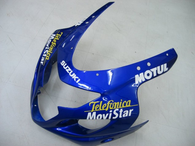 2004-2005 Suzuki GSXR 600 / GSXR 750 Motorcycle Fairings - Blue White Yellow Green Telefumica Motul MoviStar