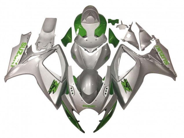 2006-2007 Suzuki GSXR 600 / GSXR 750 Motorcycle Fairings - Silver Green