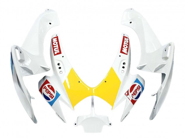 2006-2007 Suzuki GSXR 600 / GSXR 750 Motorcycle Fairings - White Red Yellow Motul