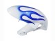 2006-2007 Suzuki GSXR 600 / GSXR 750 Motorcycle Fairings - White Blue Flame