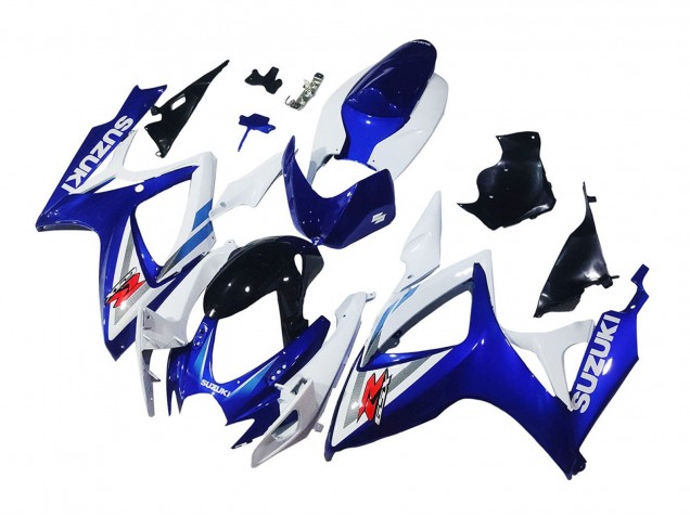 2006-2007 Suzuki GSXR 600 / GSXR 750 Motorcycle Fairings - White Blue Glossy Black Red