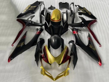 Shop 2006-2007 Suzuki GSXR 600 / GSXR 750 Motorcycle Fairings - Gold Matte Black Red