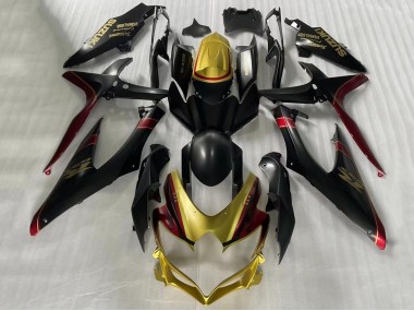 Shop 2006-2007 Suzuki GSXR 600 / GSXR 750 Motorcycle Fairings - Gold Matte Black Red