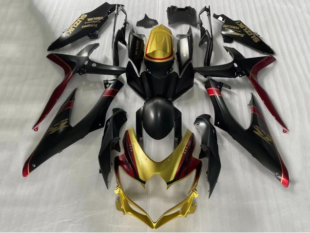 2006-2007 Suzuki GSXR 600 / GSXR 750 Motorcycle Fairings - Gold Matte Black Red