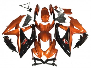Shop 2008-2010 Suzuki GSXR 600 / GSXR 750 Motorcycle Fairing - Orange Glossy Black