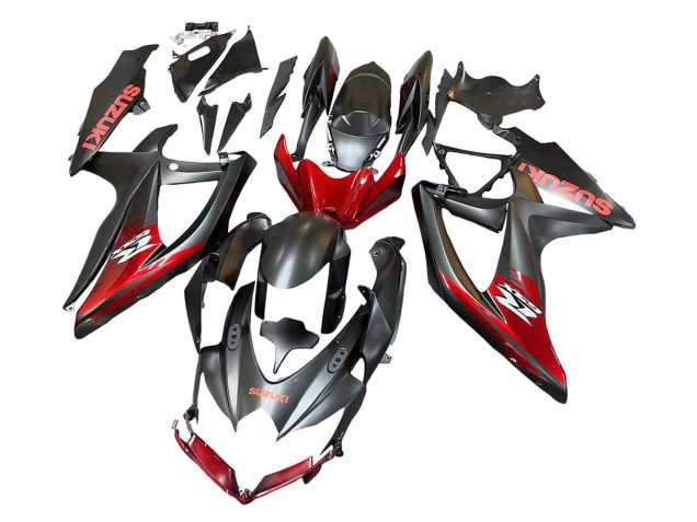 2008-2010 Suzuki GSXR 600 / GSXR 750 Motorcycle Fairings - Matte Black Red