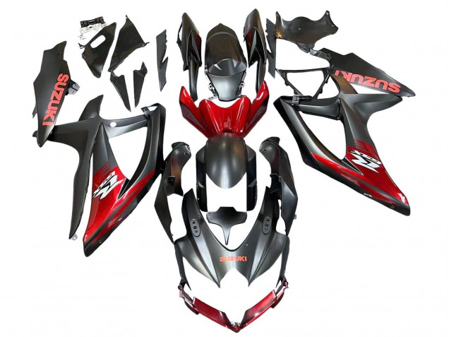 2008-2010 Suzuki GSXR 600 / GSXR 750 Motorcycle Fairings - Matte Black Red