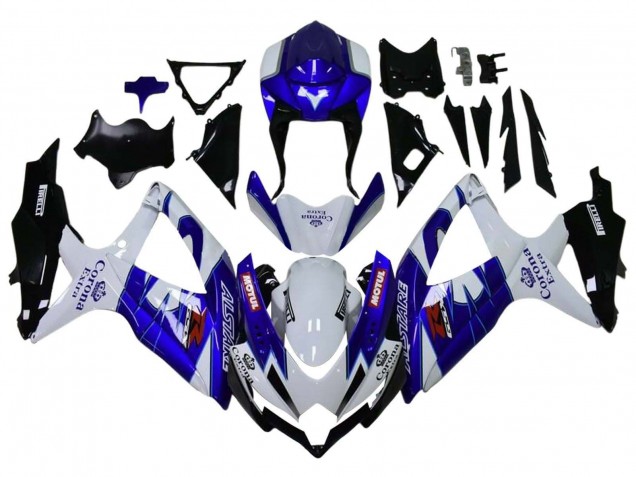 2008-2010 Suzuki GSXR 600 / GSXR 750 Motorcycle Fairings - White Blue Matte Black Red Motul