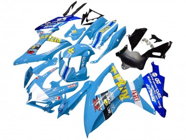 Shop 2008-2010 Suzuki GSXR 600 / GSXR 750 Motorcycle Fairings - Blue Yellow Rizla