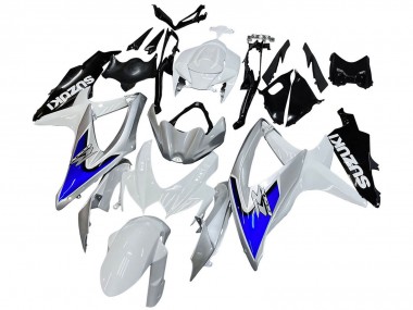 Shop 2008-2010 Suzuki GSXR 600 / GSXR 750 Motorcycle Fairings - White Silver Blue Black