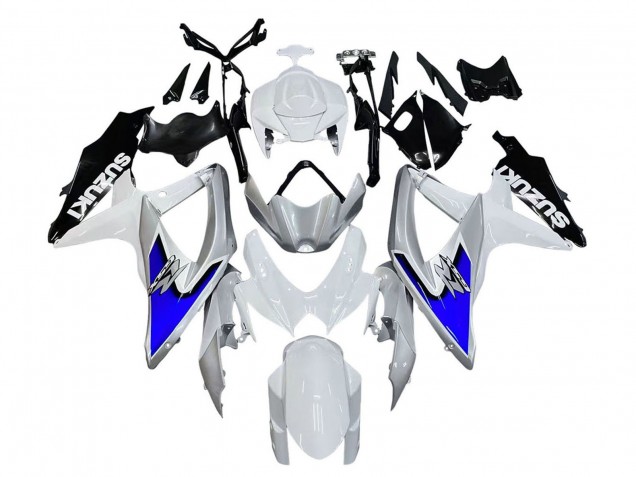 2008-2010 Suzuki GSXR 600 / GSXR 750 Motorcycle Fairings - White Silver Blue Black