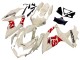 2008-2010 Suzuki GSXR 600 / GSXR 750 Motorcycle Fairings - Cream White Red Black
