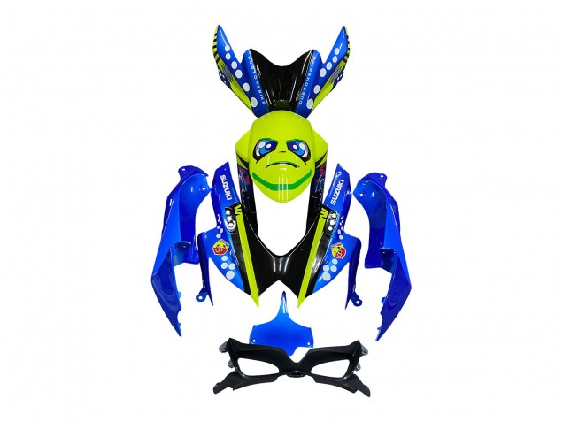 2008-2010 Suzuki GSXR 600 / GSXR 750 Motorcycle Fairings - Blue Fluorescent Green Shark