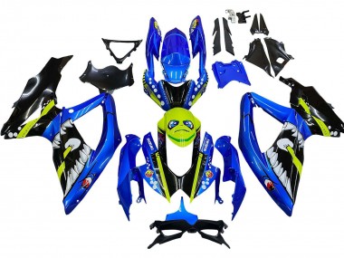 Shop 2008-2010 Suzuki GSXR 600 / GSXR 750 Motorcycle Fairings - Blue Fluorescent Green Shark