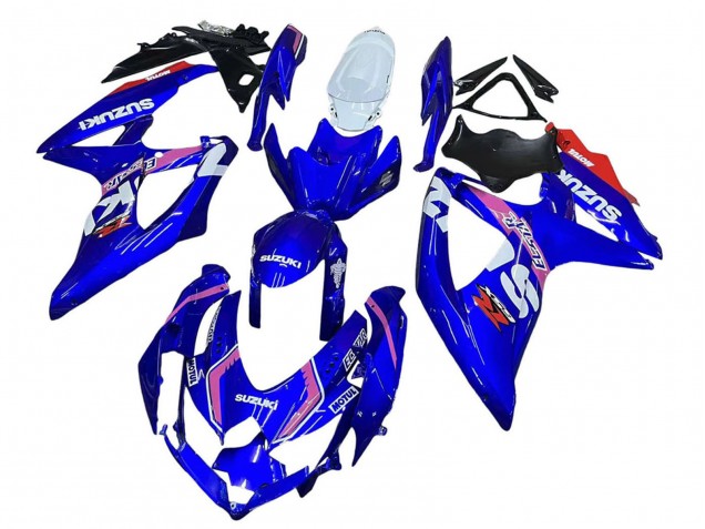2008-2010 Suzuki GSXR 600 / GSXR 750 Motorcycle Fairings - White Blue Pink Ecstar Motul
