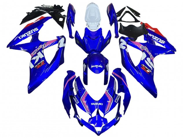 2008-2010 Suzuki GSXR 600 / GSXR 750 Motorcycle Fairings - White Blue Pink Ecstar Motul