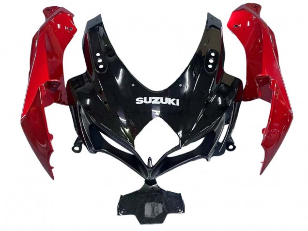 2008-2010 Suzuki GSXR 600 / GSXR 750 Motorcycle Fairings - Red Glossy Black