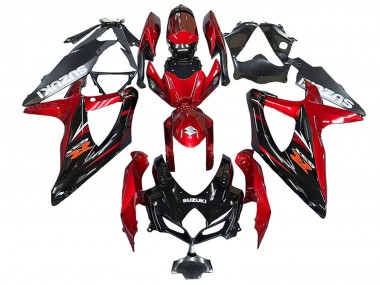 Shop 2008-2010 Suzuki GSXR 600 / GSXR 750 Motorcycle Fairings - Red Glossy Black