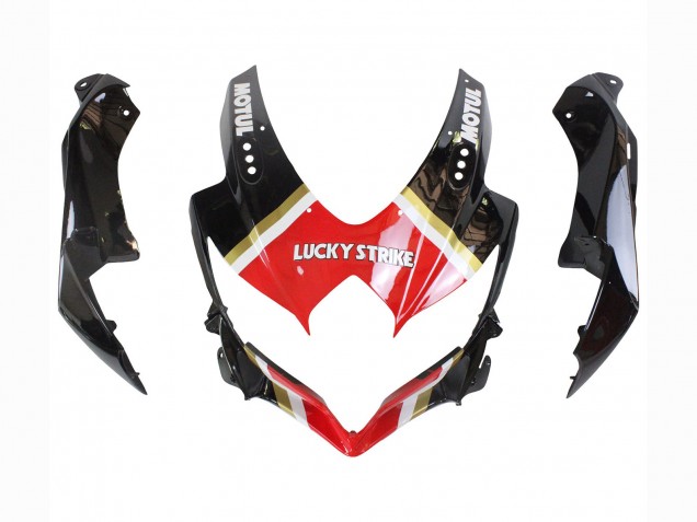 2008-2010 Suzuki GSXR 600 / GSXR 750 Motorcycle Fairings - Glossy Black Red White Motul Lucky Strike