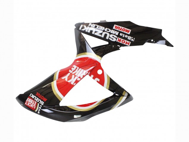 2008-2010 Suzuki GSXR 600 / GSXR 750 Motorcycle Fairings - Glossy Black Red White Motul Lucky Strike