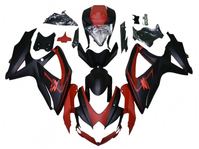 2008-2010 Suzuki GSXR 600 / GSXR 750 Motorcycle Fairings - Maroon Red Matte Black