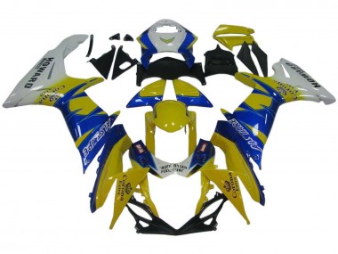 Shop 2011-2024 Suzuki GSXR 600 / GSXR 750 Motorcycle Fairings - White Yellow Blue Alstare Corona Extra