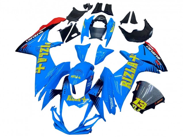 2011-2024 Suzuki GSXR 600 / GSXR 750 Motorcycle Fairings - Blue Gold Red Black Rizla