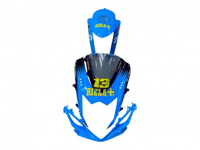 2011-2024 Suzuki GSXR 600 / GSXR 750 Motorcycle Fairings - Blue Gold Red Black Rizla