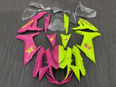 Shop 2011-2024 Suzuki GSXR 600 / GSXR 750 Motorcycle Fairings - Pink Yellow Split