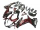 2011-2024 Suzuki GSXR 600 / GSXR 750 Motorcycle Fairings - Glossy Black Red Flame