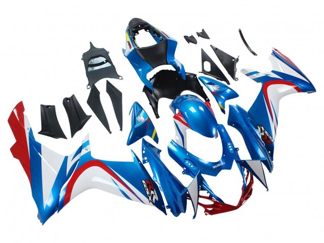 2011-2024 Suzuki GSXR 600 / GSXR 750 Motorcycle Fairings - Blue White Red