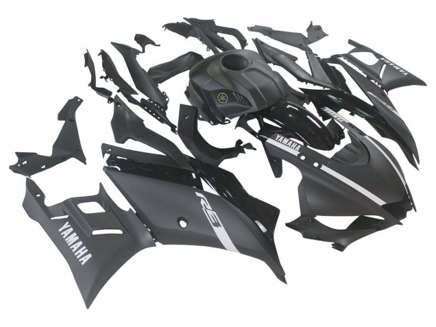 2019-2021 Yamaha YZF R3/R25 Motorcycle Fairings - Matte Black Silver
