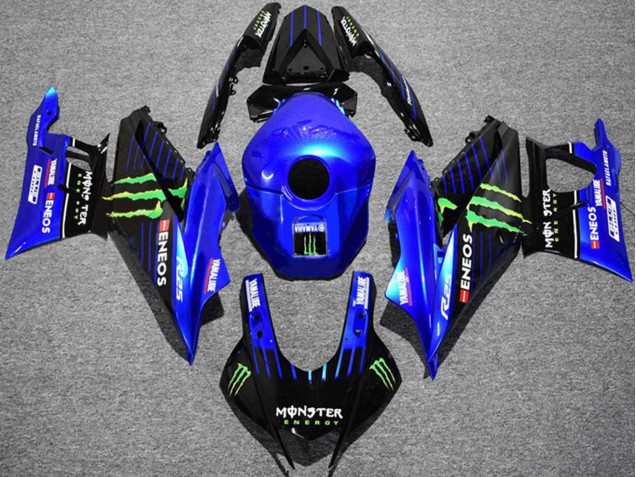 2019-2021 Yamaha YZF R3/R25 Motorcycle Fairings - Blue Black Green ENEOS Yamalube Monster