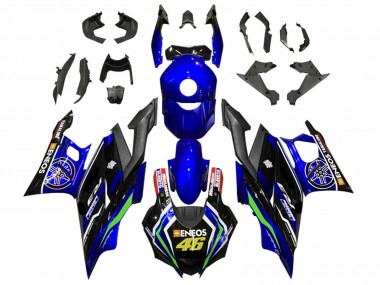 Shop 2019-2021 Yamaha YZF R3/R25 Motorcycle Fairings - Blue White Green Black ENEOS 46