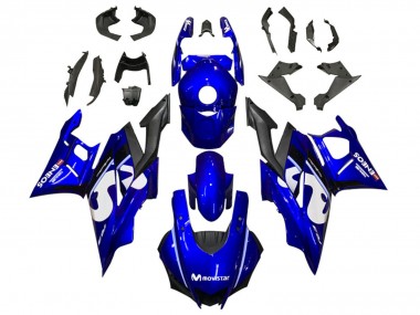 Shop 2019-2021 Yamaha YZF R3/R25 Motorcycle Fairings - Blue White Black MoviStar ENEOS