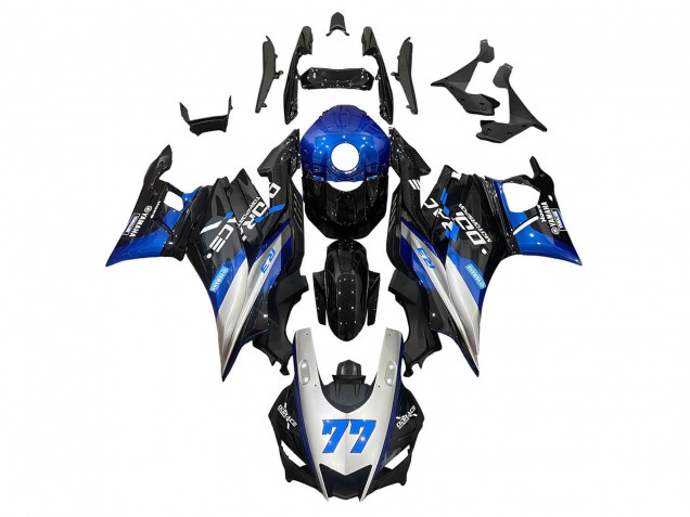 2019-2021 Yamaha YZF R3/R25 Motorcycle Fairings - Silver Blue Black 77
