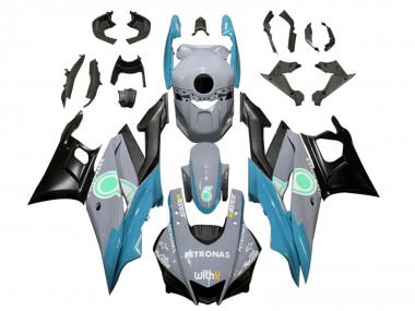 Shop 2019-2021 Yamaha YZF R3/R25 Motorcycle Fairings - Nardo Grey Blue Black Petronas