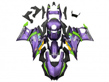 Shop 2019-2021 Yamaha YZF R3/R25 Motorcycle Fairings - Purple Green White EVA Racing