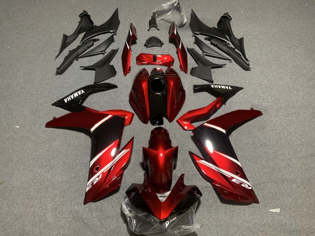 2019-2021 Yamaha YZF R3/R25 Motorcycle Fairings - Red White Glossy Black