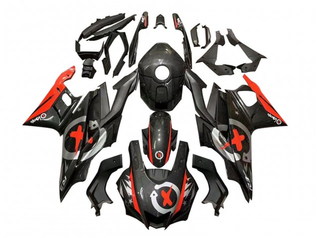 2019-2021 Yamaha YZF R3/R25 Motorcycle Fairings - Red Black Carbon Fiber