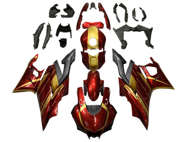 2019-2021 Yamaha YZF R3/R25 Motorcycle Fairings - Red Gold Matte Black