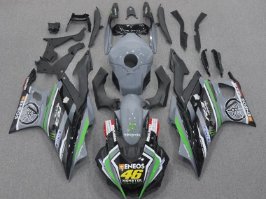 Shop 2022-2024 Yamaha YZF R3/R25 Motorcycle Fairings - Nardo Grey Green Black Monster ENEOS 46