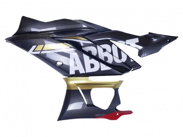 2022-2024 Yamaha YZF R3/R25 Motorcycle Fairings - Black Carbon Fiber Style Gold Red ABBOT