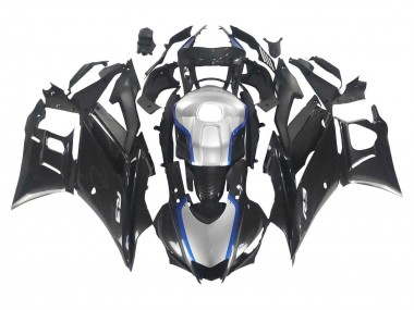 Shop 2022-2024 Yamaha YZF R3/R25 Motorcycle Fairings - Black Carbon Fiber Style Silver Blue