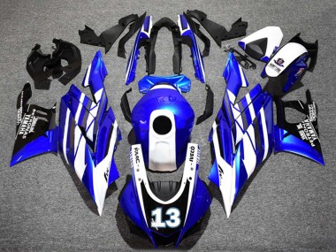 Shop 2022-2024 Yamaha YZF R3/R25 Motorcycle Fairings - Blue White Black Petronas Yamalube 13