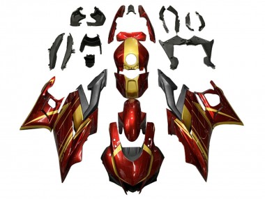Shop 2022-2024 Yamaha YZF R3/R25 Motorcycle Fairings - Red Gold Matte Black