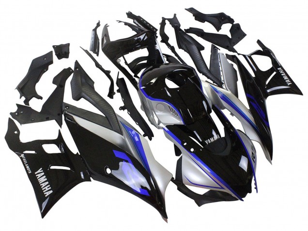 2022-2024 Yamaha YZF R3/R25 Motorcycle Fairings - Silver Blue Glossy Black
