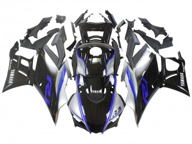 Shop 2022-2024 Yamaha YZF R3/R25 Motorcycle Fairings - Silver Blue Glossy Black